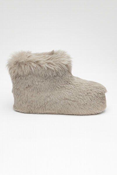 Beyond Women's Stone Bumble Ultra Light Furry Slippers with Fur Inside 4cm Bynd03