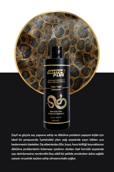 Softto Plus Yılan Yağlı Dökülmeye Karşı Şampuan 400ml.,ŞAMPUAN03090120