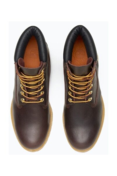 Timberland Premium 6 ιντσών αδιάβροχο μποτάκι με κορδόνια DK καφέ full grain με μαύρο