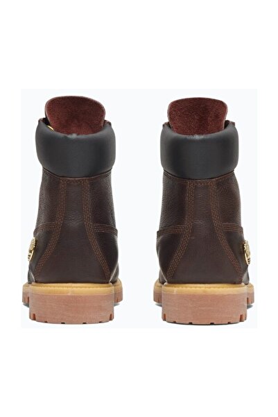 Timberland Prémiové 6palcové nepromokavé boty se šněrováním, DK hnědá, celozrnná kůže s černými prvky