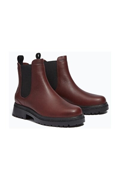 Timberland Cambria Valley Mid Chelsea csizma, burgundi színű, teljes értékű bőrből