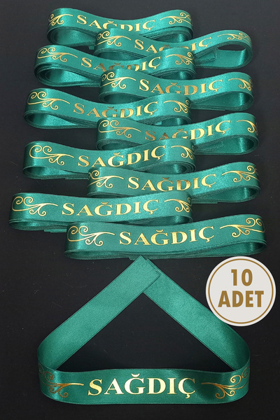 ZEYMERADE Yeşil Sağdıç Kol Kurdele, 10 Adet Kolluk Bileklik Bant, Kına Gecesi...