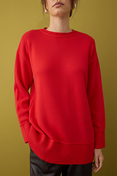Trendyol Modest Red Piped Knitwear Sweater Tctaw26Ak00003