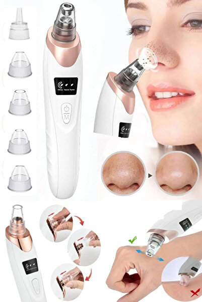 DEMPOWER Profesyonel Dijital Göstergeli Şarjlı Kademeli Vakumlu Siyah Nokta Yüz Temizleme Cihazı