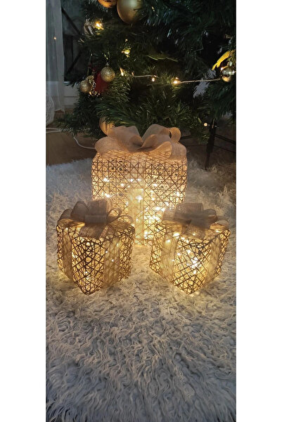 Kordelyadesign shop مجموعة علب هدايا تحتوي على ستة مصابيح LED لشجرة عيد الميلاد