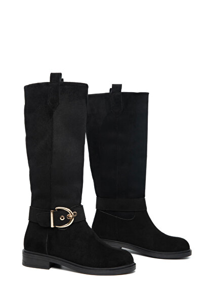 SOHO Black Suede Women's Boots 21106