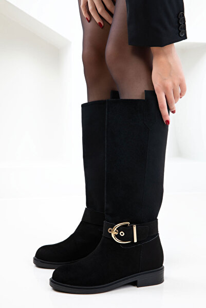 SOHO Black Suede Women's Boots 21106