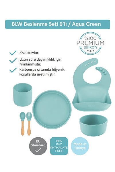 OiOi Beslenme Seti BLW Set III - Aqua Green