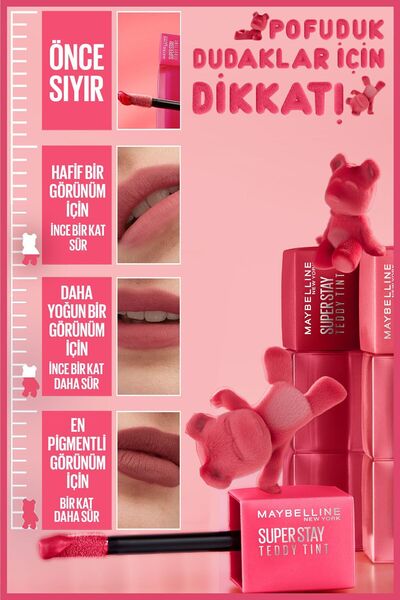 Maybelline New York Maybelline Super Stay Teddy Tint Uzun Süre Kalıcı Likit Mat Tint 55 Knee High