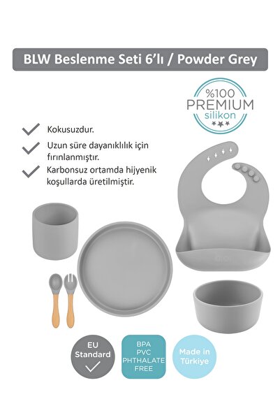 OiOi Beslenme Seti BLW Set III - Powder Grey