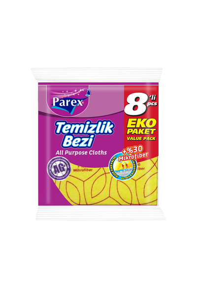 Parex 8'li Temizlik Bezi Eko Paket (%30 Mikrofiber)