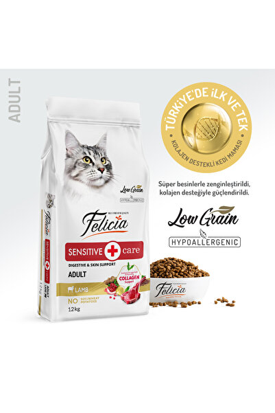 Felicia Az Tahıllı 12 Kg Yetişkin Kuzu Etli Hypoallergenic Kedi Maması