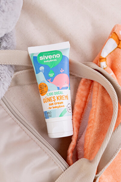 Siveno %100 Doğal Bebek Güneş Kremi Leke Karşıtı Nemlendirici Bitkisel Vegan SPF 50+ UVA UVB 50 ml