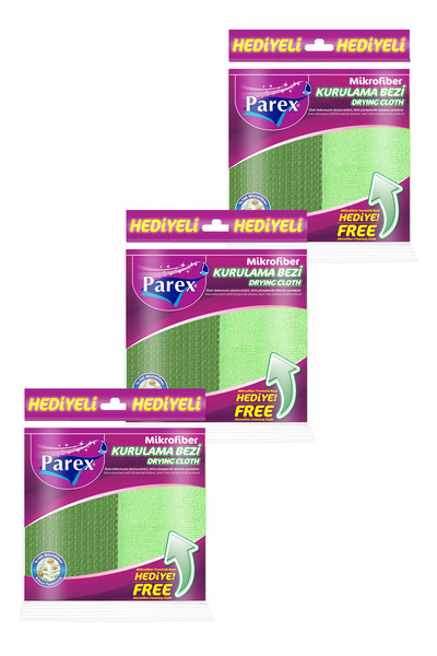 Parex Microfiber Drying Cloth (Microfiber Cleaning Cloth Gift) Triple Pack