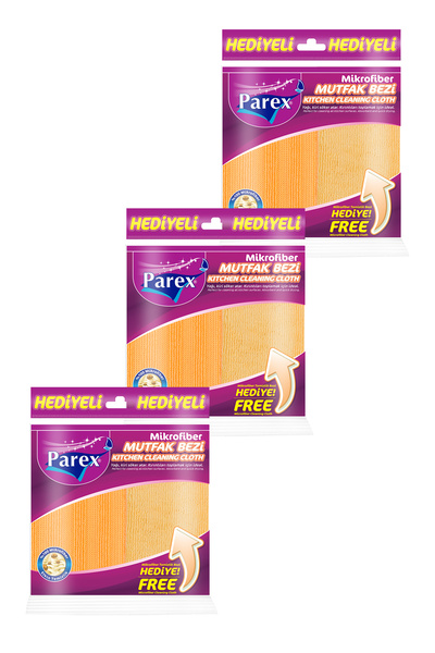Parex Microfiber Kitchen Cloth (Microfiber Cleaning Cloth Gift) Triple Pack
