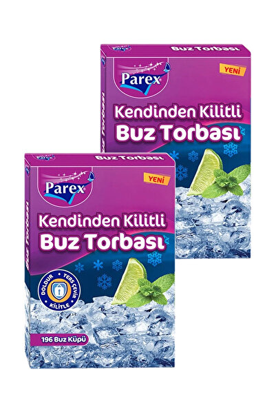 Parex Kendinden Kilitli Buz Torbası 196 Buz Küpü İkili Set