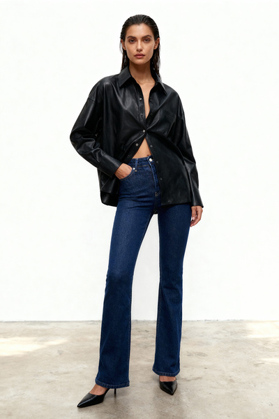 Trendyol Collection Більш екологічні джинси Lacivert з високою талією TWOSS23JE00063