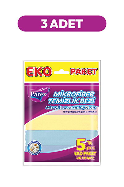Parex Mikrofiber 5'li Temizlik Bezi Üçlü Paket