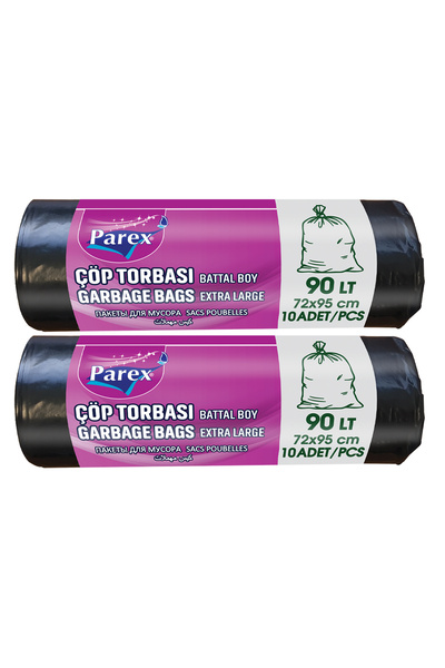 Parex Professional 10-Pack Garbage Bags Extra Large Size 72 X 95 cm Double Pack
