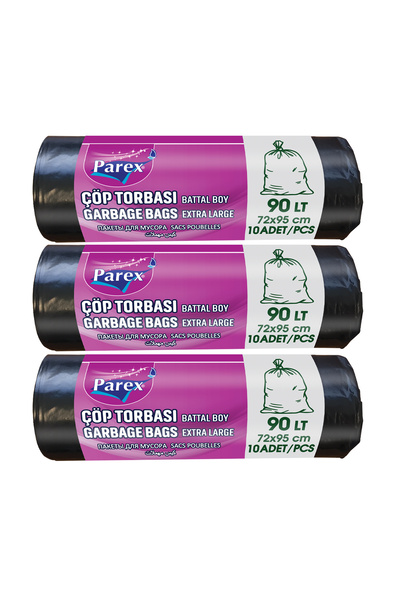 Parex Professional 10-Pack Garbage Bags Extra Large Size 72 X 95 cm Triple Pack