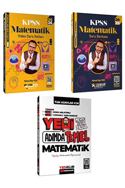 Yediiklim Yayınları 2026 KPSS Atölye Serisi Matematik Video Ders Notları+Soru...