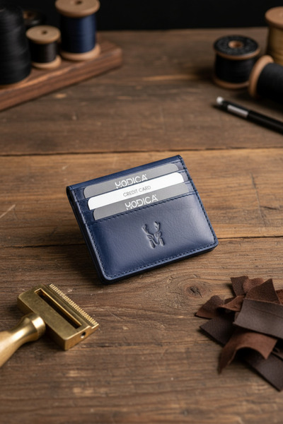 Modica Sazara – Hakiki Deri Süper Ince Minimalist Cüzdan, Modern Tasarım, Slim Kartlık