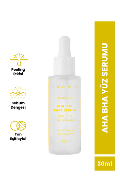 Bade Natural Aha Bha Yüz Serumu Cilt Tonu Eşitleyici Canlandırıcı Etkili 30 ml