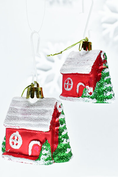 Waldern Ornament de Crăciun pentru casă cu acoperiș alb, colecția premium, 4 piese