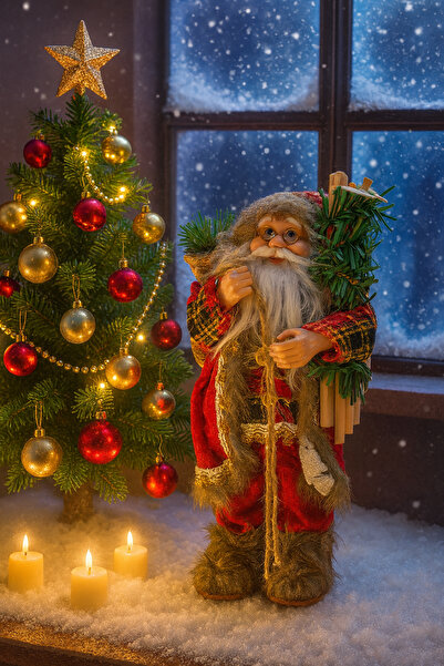 Waldern Προστατευμένο από την αποστολή Προστατευμένο από την αποστολή Premium Luxury Χριστουγεννιάτικο διακοσμητικό στολίδι Άγιος Βασίλης 30 εκ.