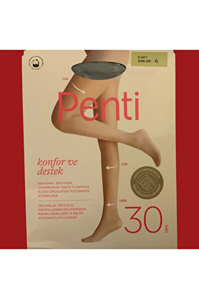 Penti Comfort Support Pantyhose Flight Attendant Stockings Smoke Nefti Gray Color XL 4 Size