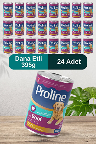 Pro Line Dana Etli Pate İçinde Et Parçacıklı Köpek Konservesi 395g x 24 Adet