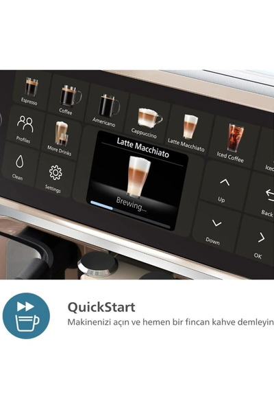 Philips 20 Sıcak ve Soğuk İçecek Tam Otomatik Espresso Kahve Makinesi LatteGO 5500 Serisi EP5543