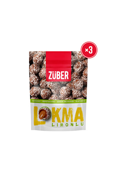 Züber Lokma Limonlu Badem Ezmeli Meyve Topu 96 gr X3 Adet