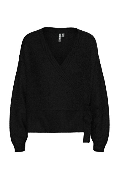 PIECES PCMALOU LS WRAP KNIT STRICKJACKE NOOS BC