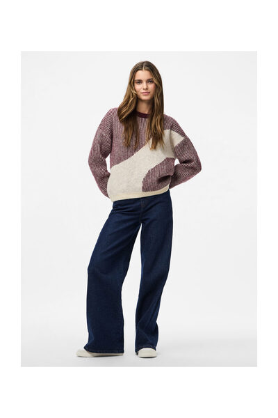 PIECES PCLINNA volný pletený top s kulatým výstřihem PWP BC