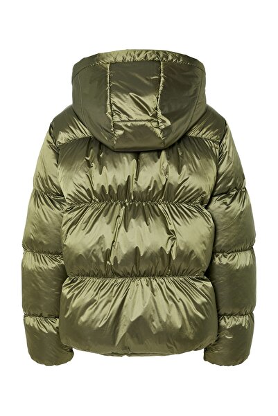 PIECES PCMILLA lesklá péřová bunda s kapucí