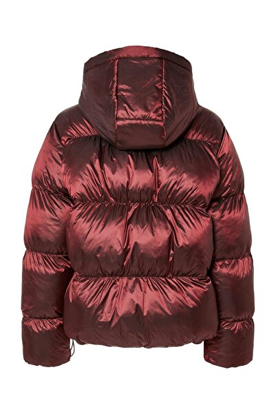 PIECES PCMILLA lesklá péřová bunda s kapucí