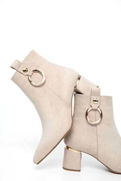 SOHO Μπεζ σουέντ γυναικείες μπότες & μποτάκια 21083