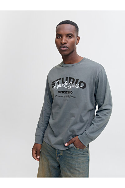 Jack & Jones تي شيرت رجالي دائري محبوك