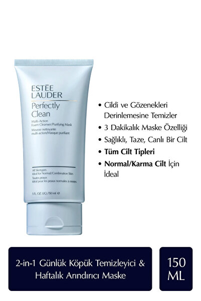 Estee Lauder Temizleyici Köpük & Arındırıcı Maske - Perfectly Clean Multi-Action Foam Cleanser 150 ml