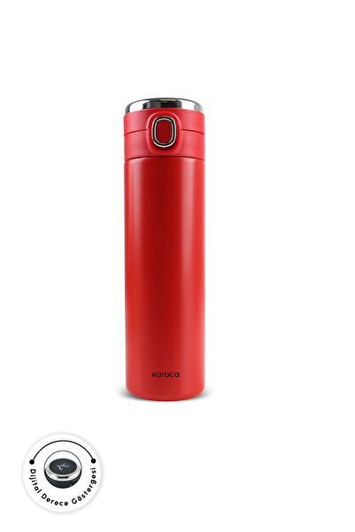 Karaca Etro Leakproof Steel Digital Thermos 480 ml Red