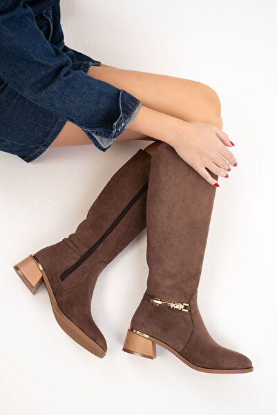 SOHO Kahve Süet Kadın Çizme 21135