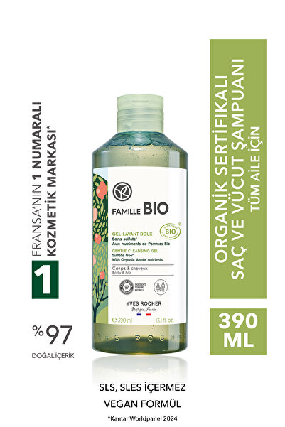 Yves Rocher Tüm Aile Için Organik Sertifikalı Famille Bio Saç Ve Vücut Şampuanı-390 Ml-90686