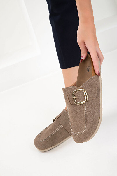 SOHO Дамски пантофи от велур Vison 20894