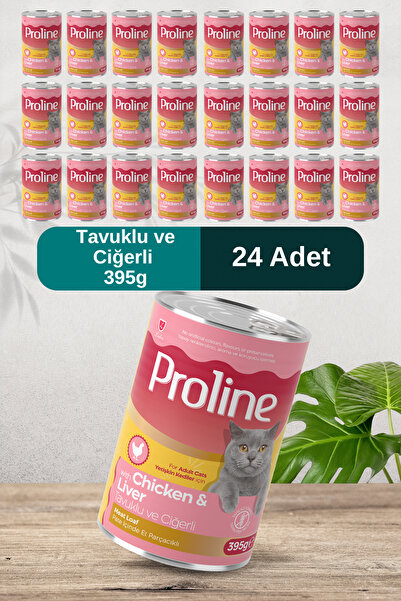 Pro Line Tavuklu ve Ciğerli Pate İçinde Et Parçacıklı Kedi Konservesi 395g x ...