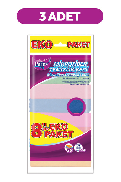 Parex Troslojna pakovanja krpa za čišćenje od mikrovlakana, 8 komada