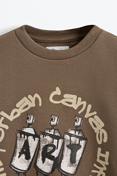 LEFTIES Fiú gyerek fleece mintás, bolyhosított pulóver