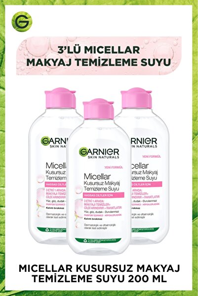 Garnier 3'lü Garnier Micellar Kusursuz Makyaj Temizleme Suyu 200ml