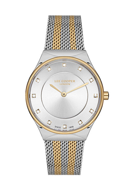Lee Cooper Kadın Saati, Taşlı, Gümüş Kadran, Gümüş Gold Kasa, Gümüş Gold Kordon, Quartz, 3ATM, Lc07142.230
