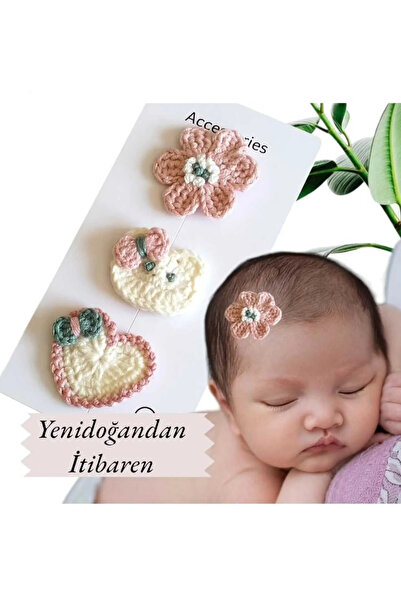 Yenidoğan Bebek Tokası 3'lü Klips Bebek Saçsız Bebek Tokaları